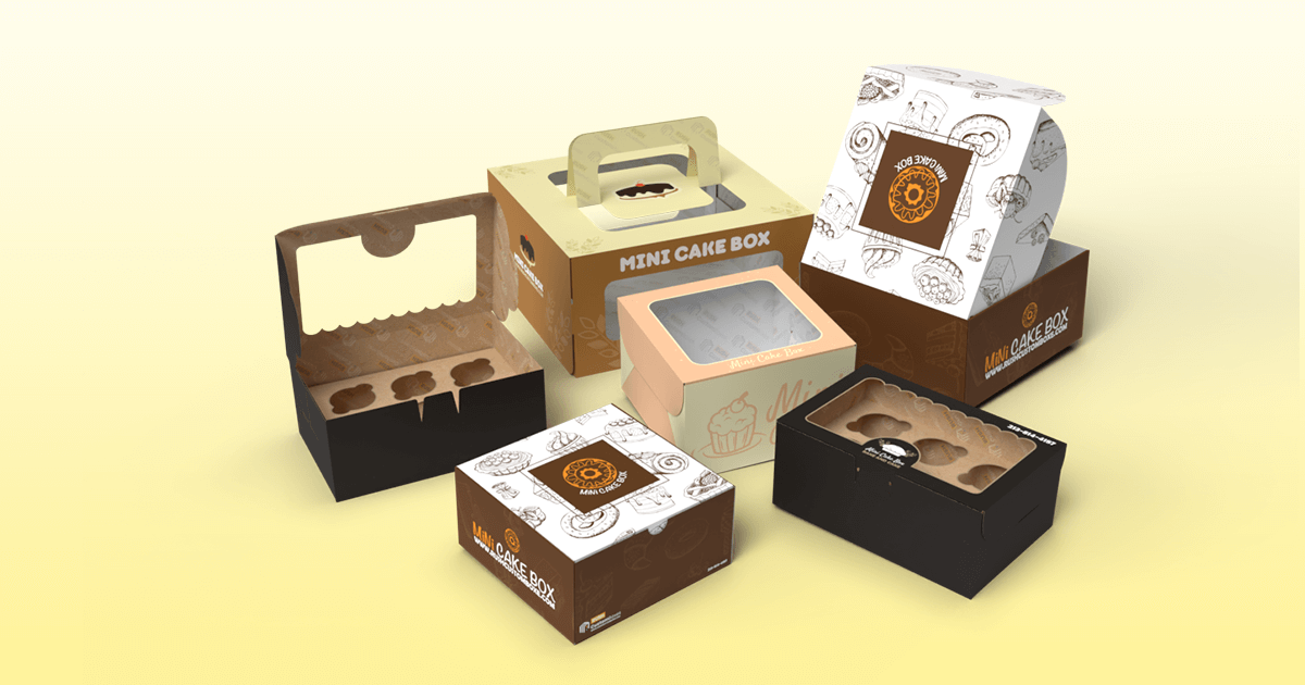 Custom Mini Cupcake Boxes Bakery Packaging Rcb