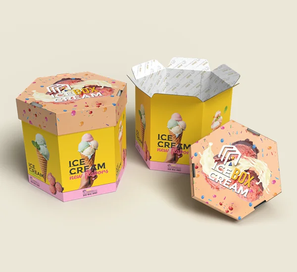 Hexagonal Ice Cream Boxes