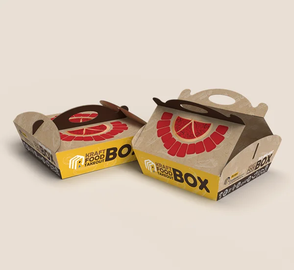 Logo Printed Kraft Takeout Boxes