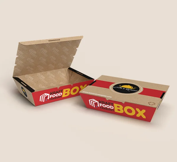 Recyclable Kraft Food Takeout Boxes