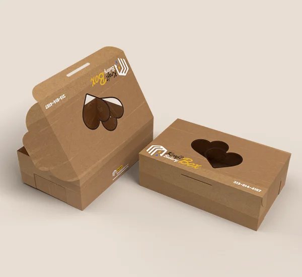 Kraft Bakery Boxes with Windows