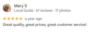 Mary Google Review