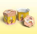 Hexagonal Ice Cream Boxes