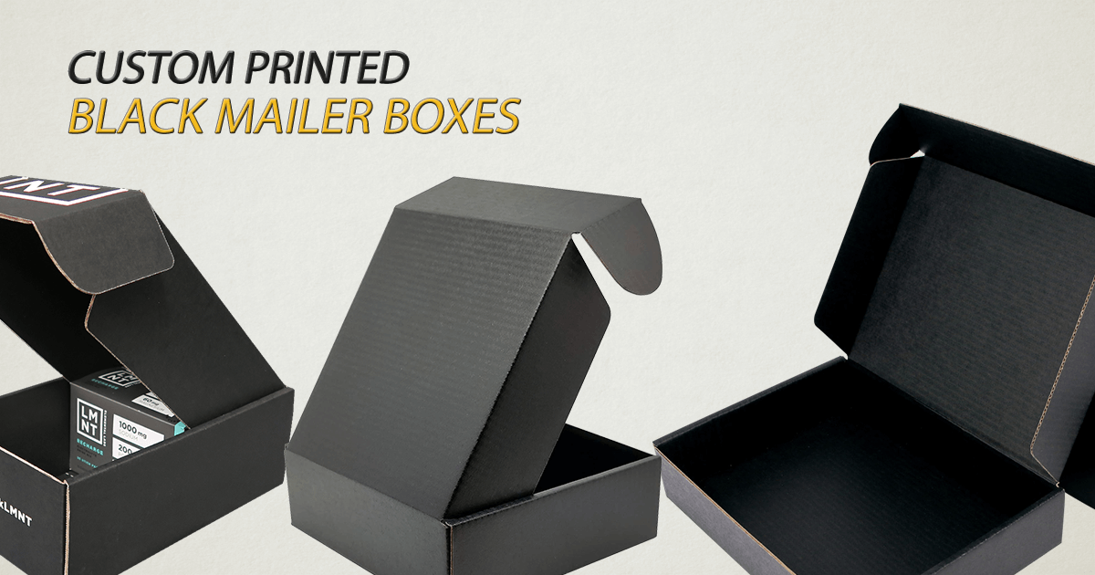 Custom Black Mailer Boxes | RushCustomBoxes